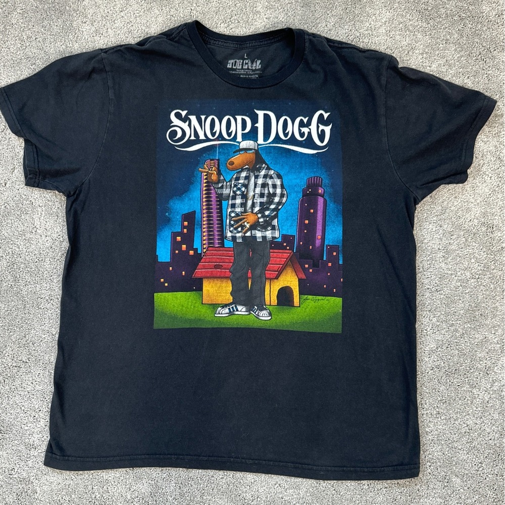 Snoop Dogg Joe Cool Cartoon Tee Black The Dogg Collection West Coast Streetwear
